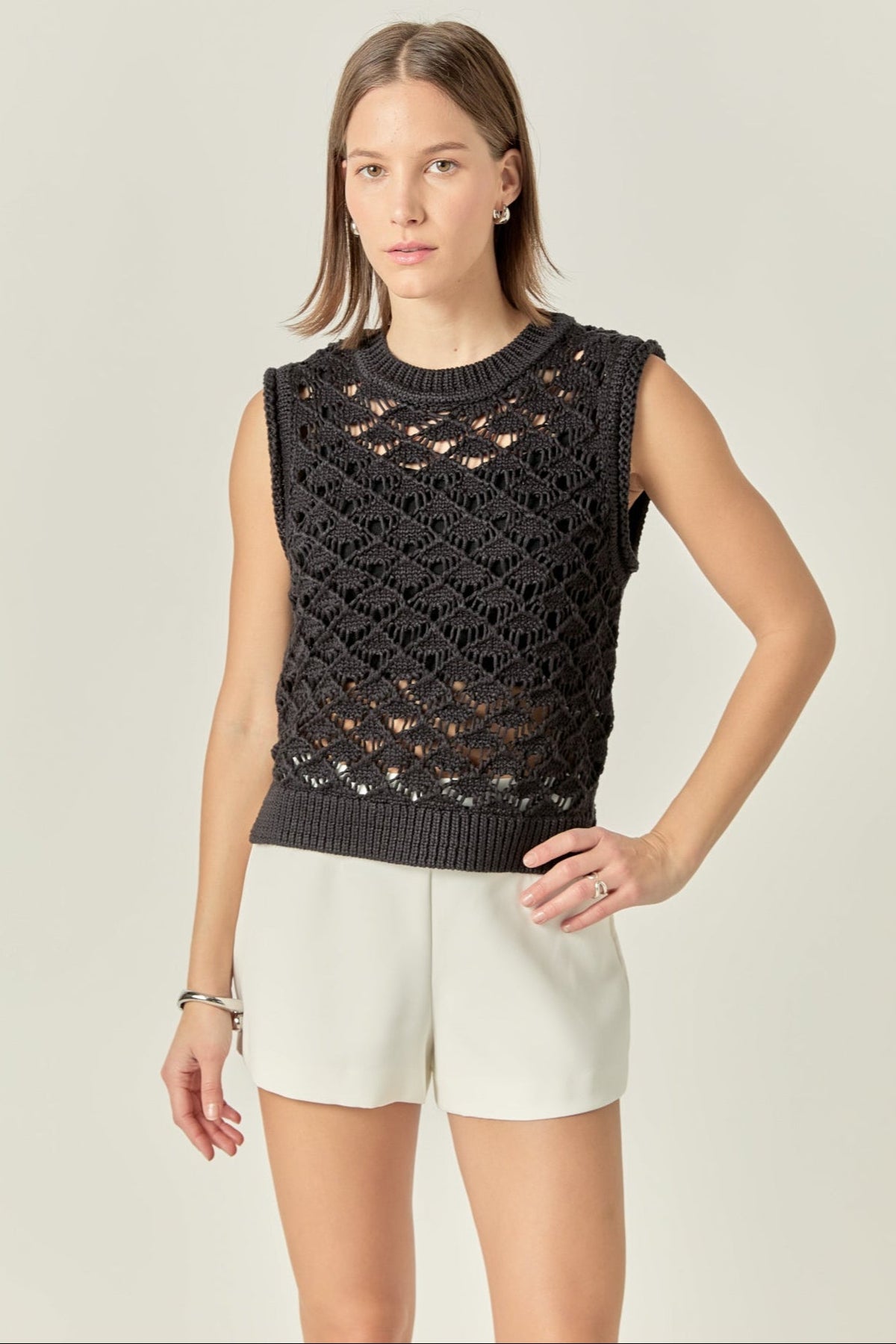 ENGLISH FACTORY - Crochet Vest Top - TOPS available at Objectrare