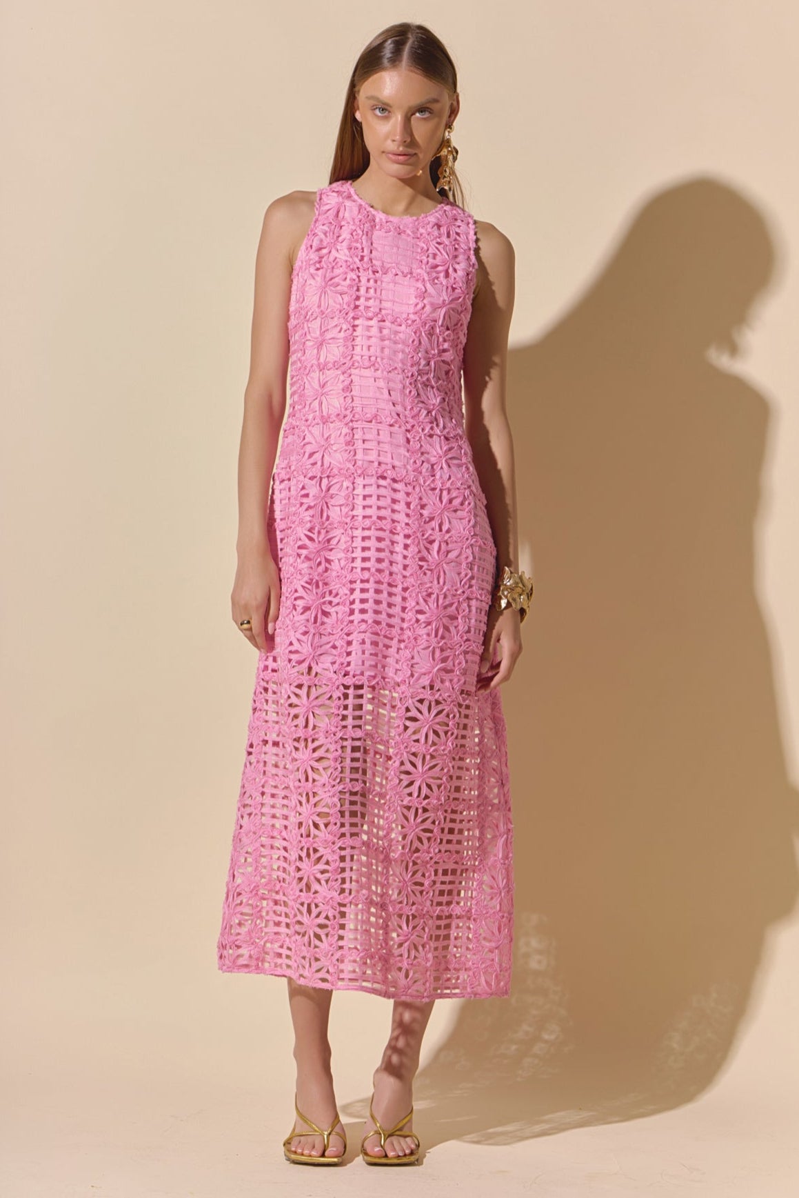 Iris Textured Sleeveless Maxi Dress