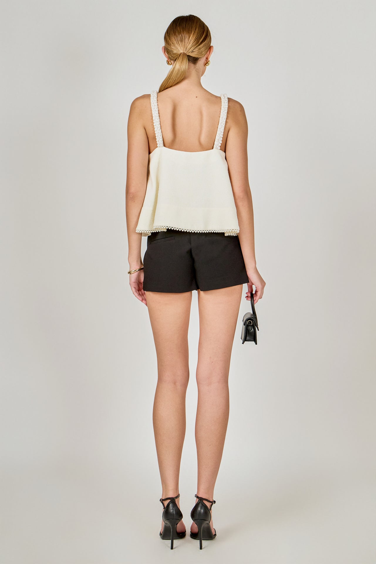Pearl Trim Sleeveless Top