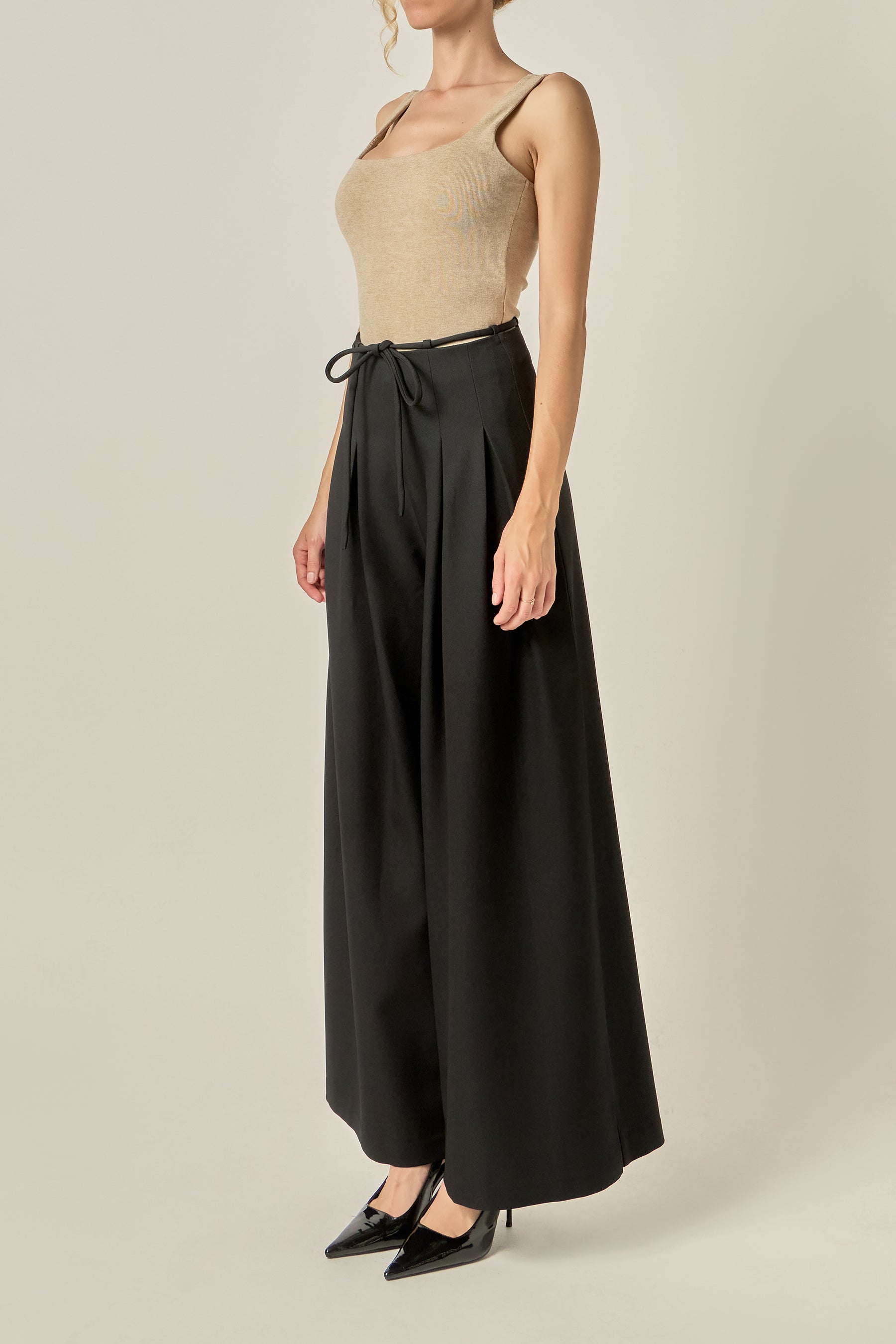 Waist Tape with High Waist Long Pant