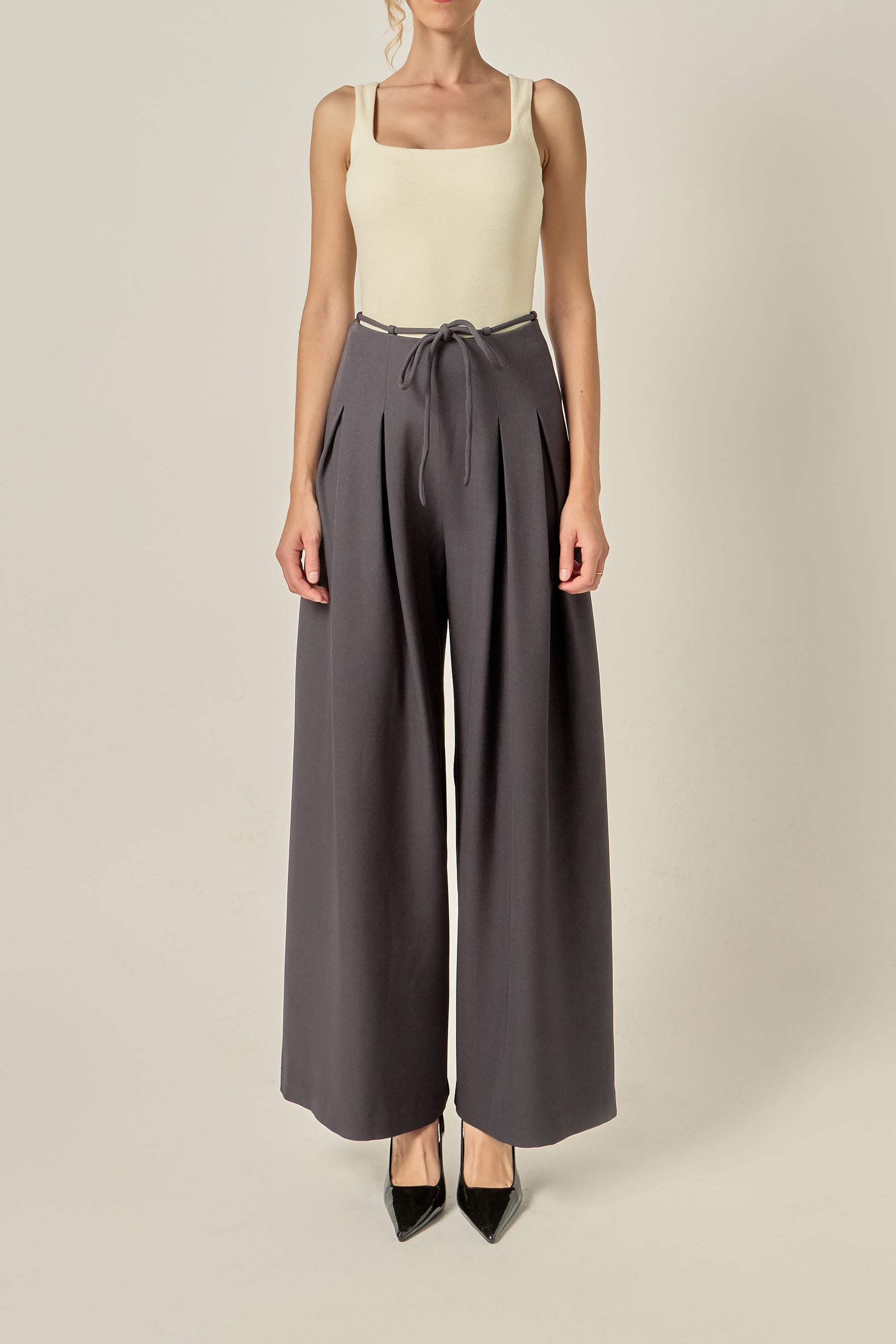 Waist Tape with High Waist Long Pant