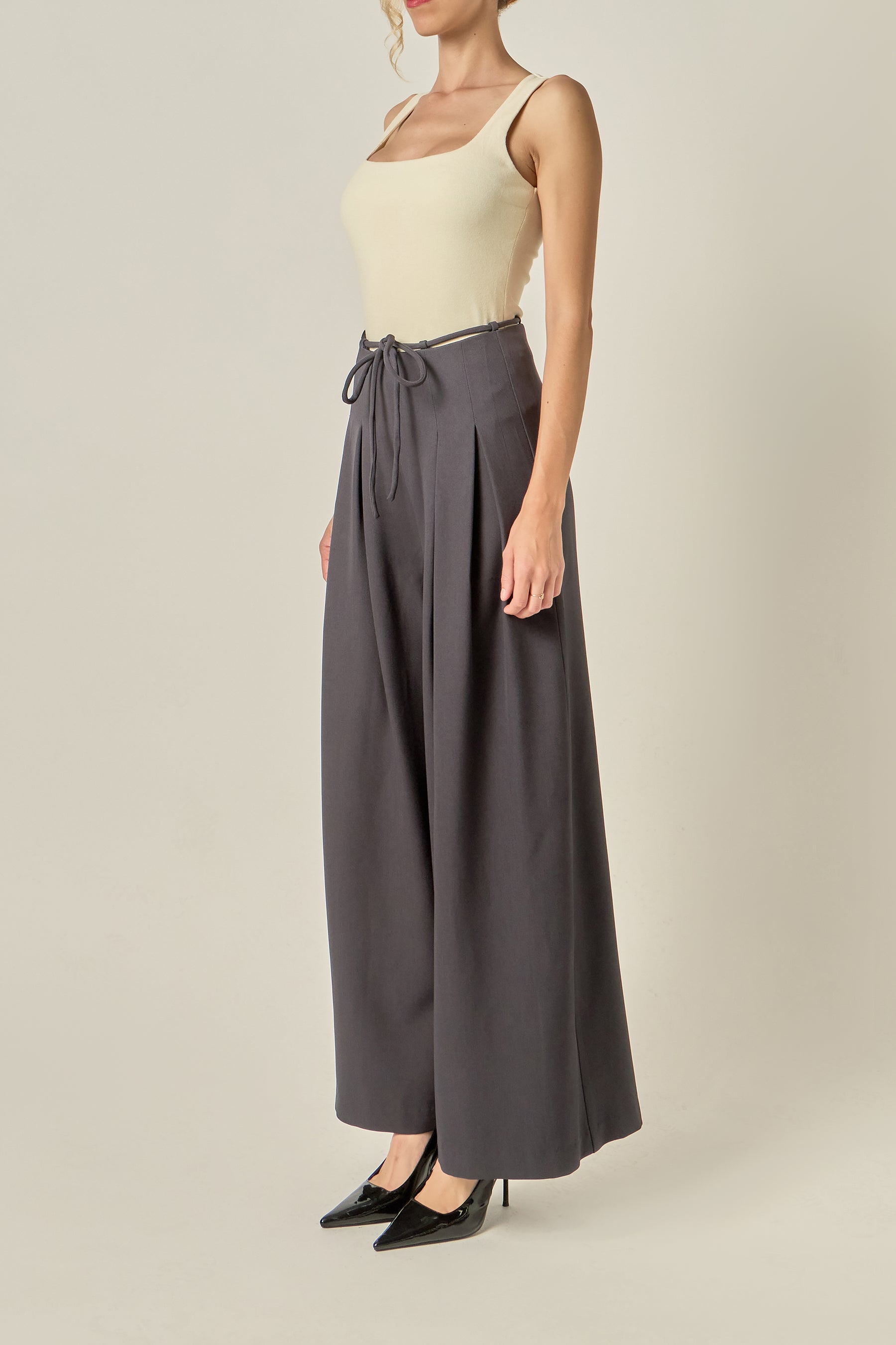 Waist Tape with High Waist Long Pant
