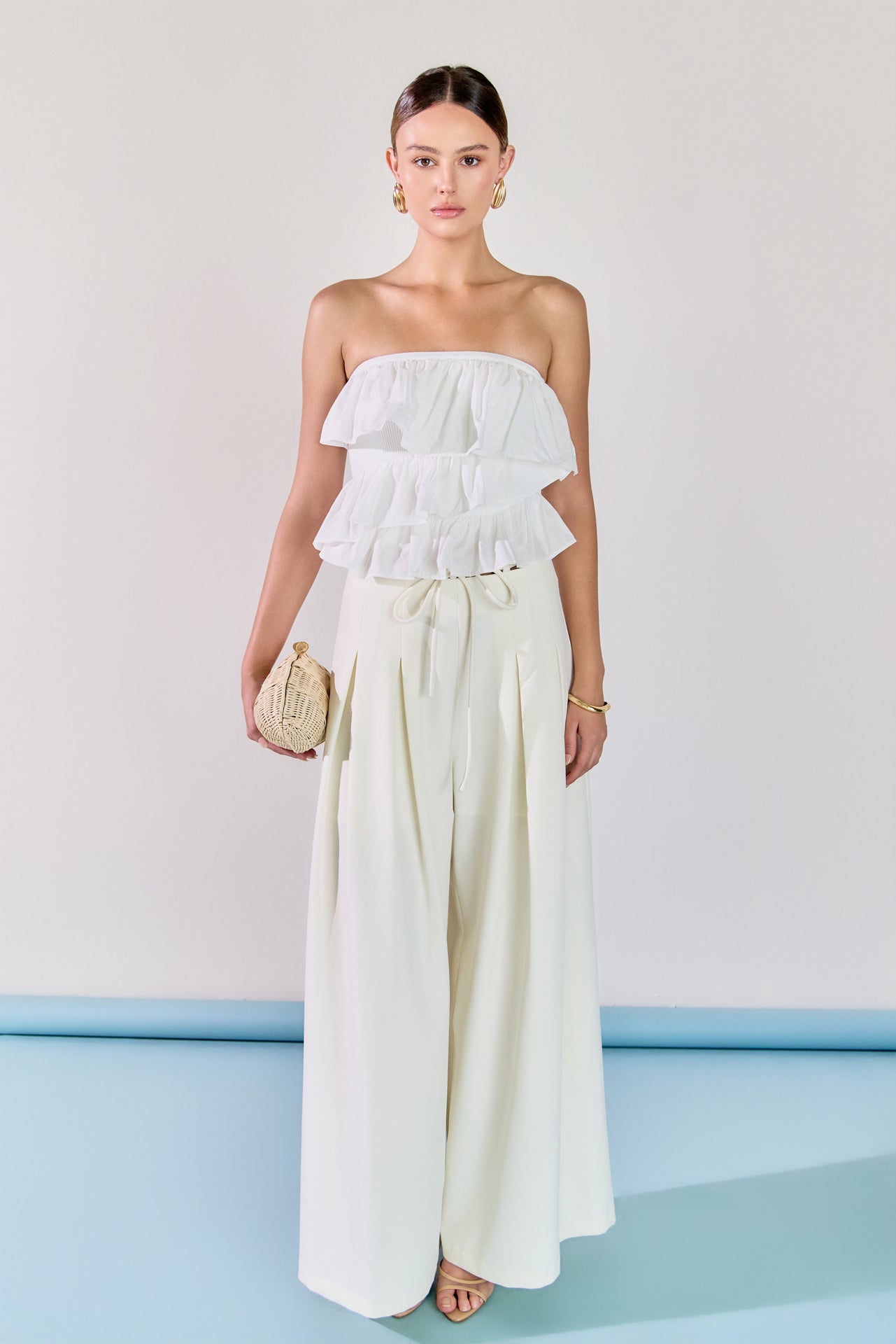 Waist Tape with High Waist Long Pant