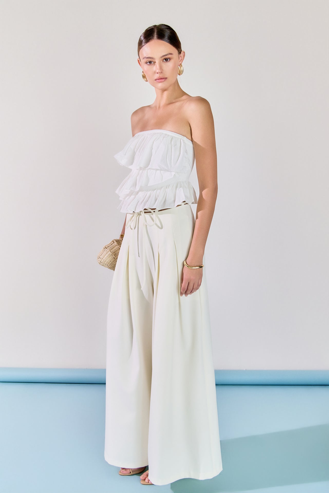 Waist Tape with High Waist Long Pant