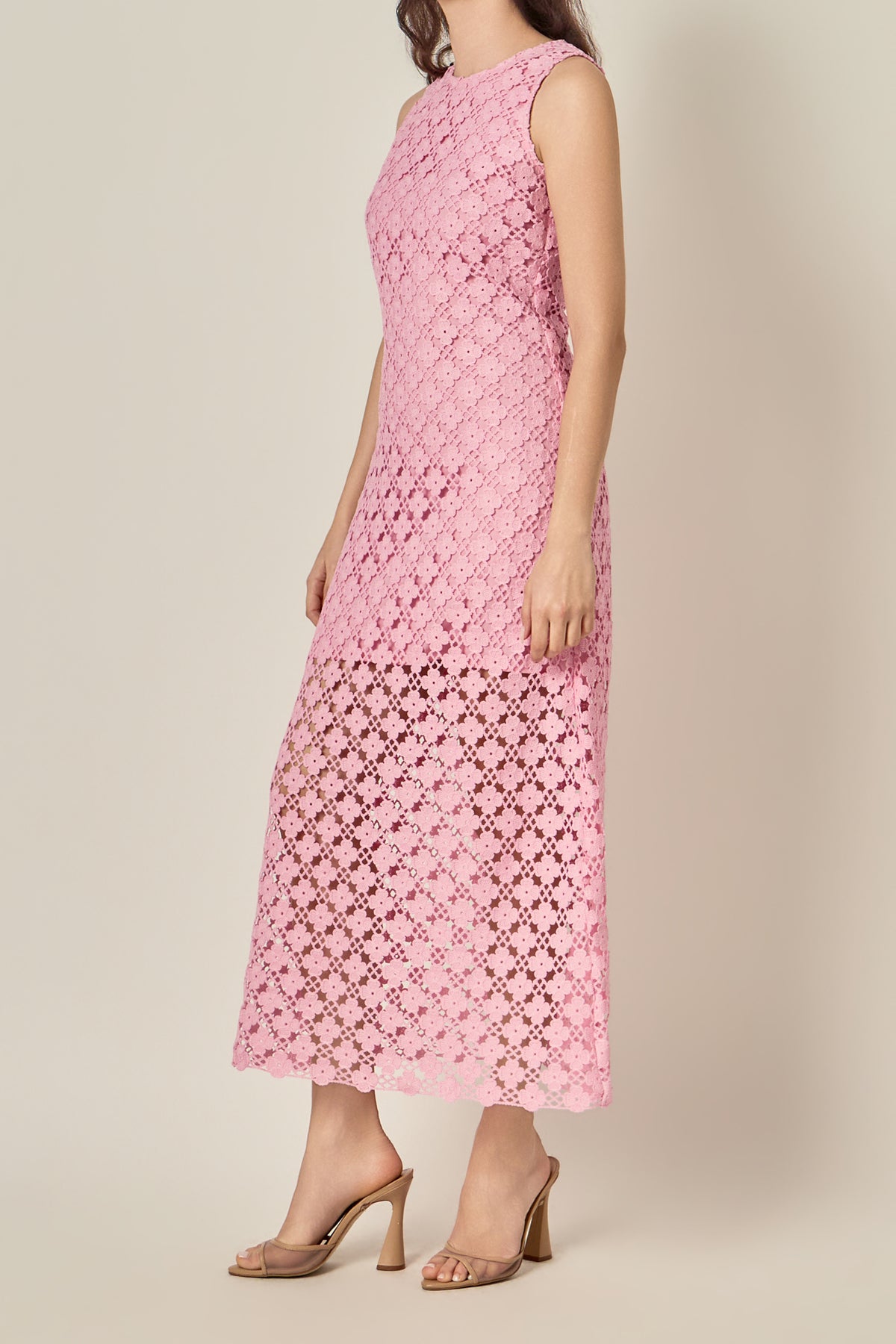 Textured Sleeveless Maxi Dress