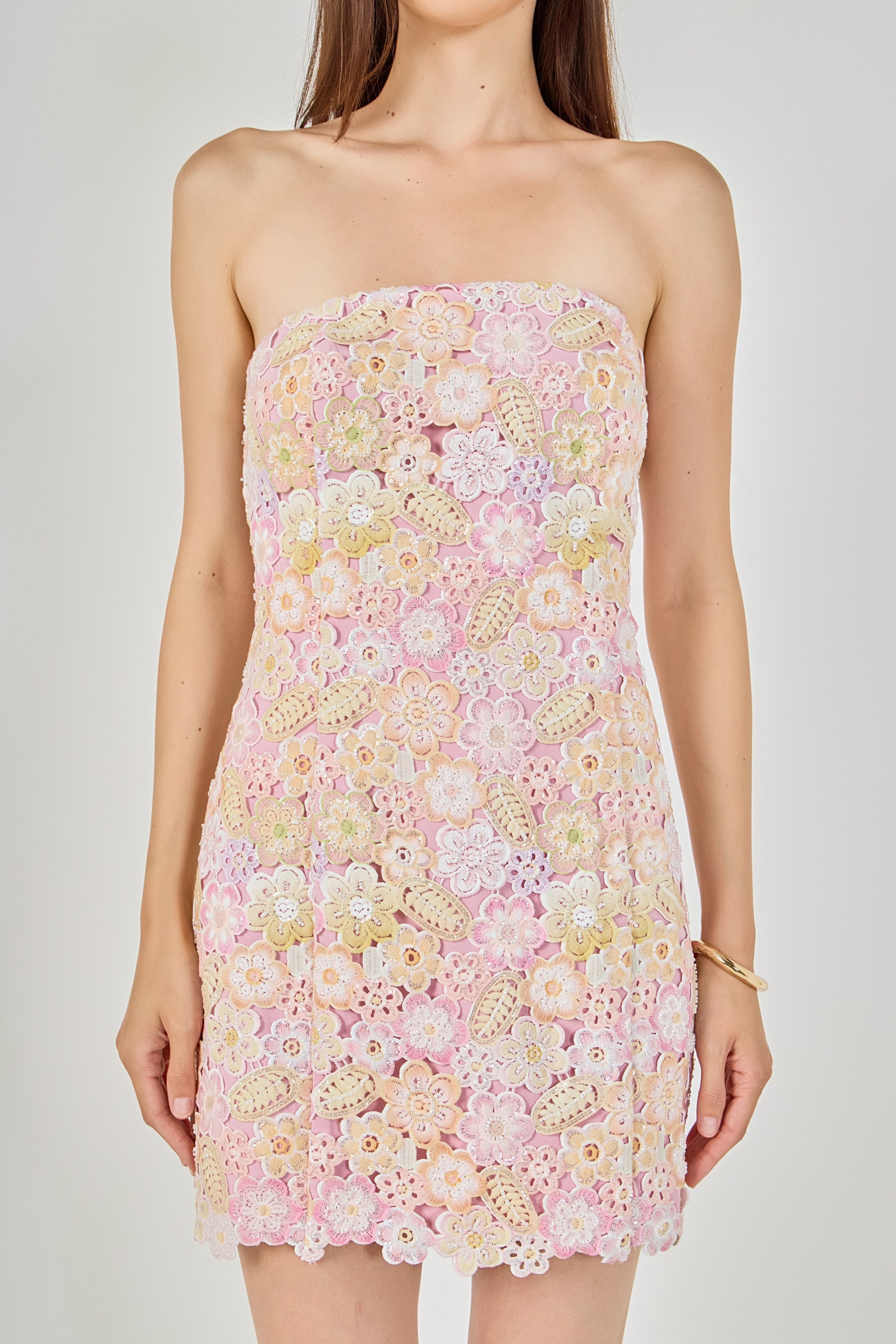 Rhine Stone Lack Mini Dress.