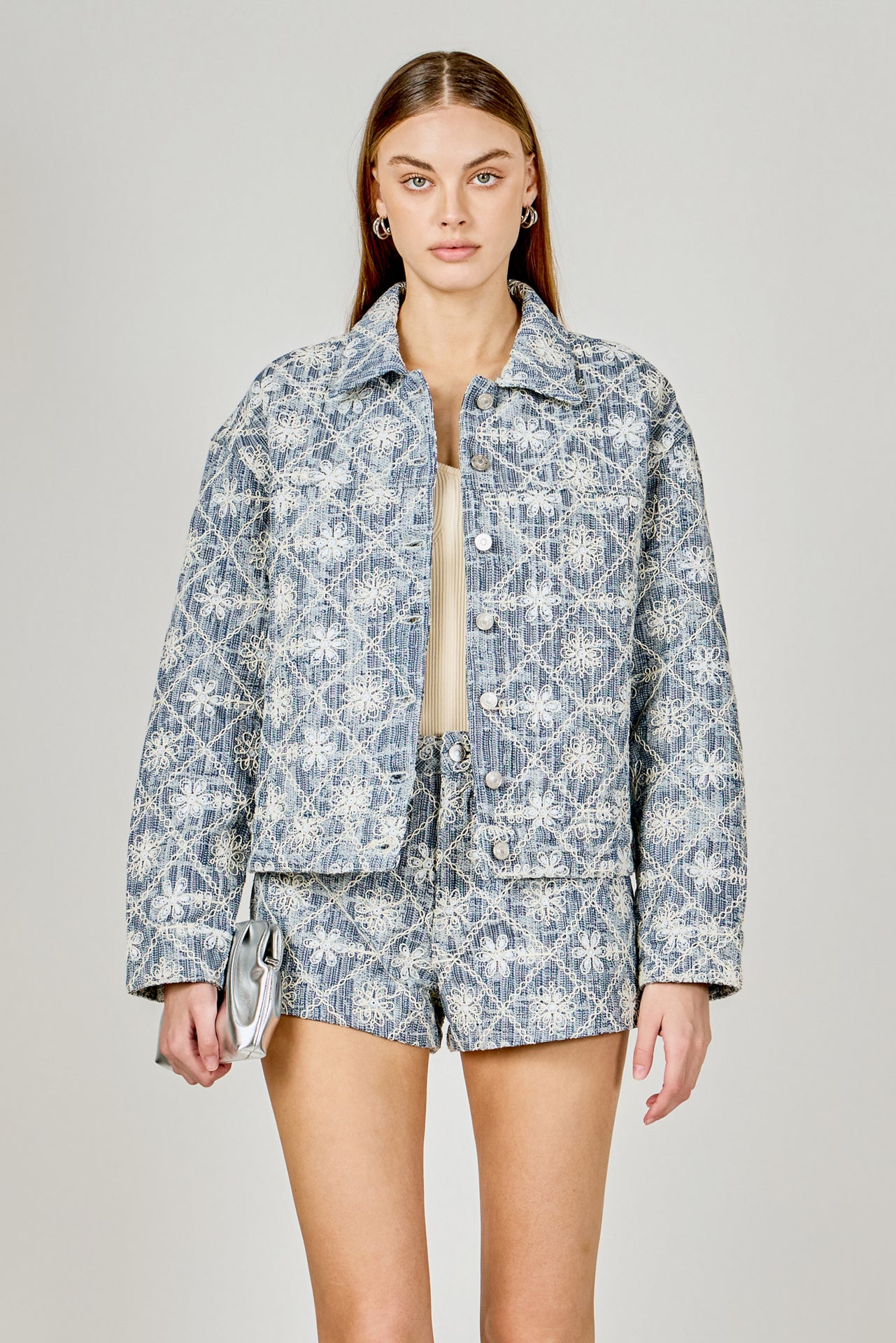 Embroidered Floral Denim Jacket