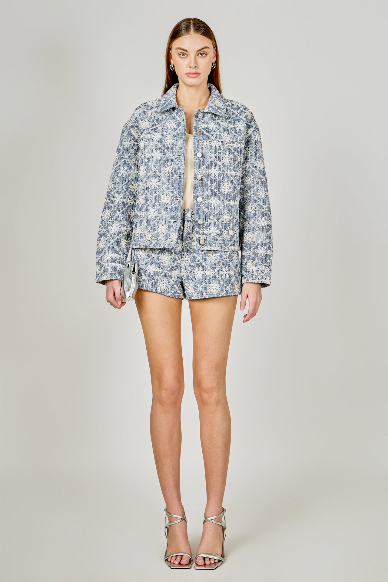 Embroidered Floral Denim Jacket