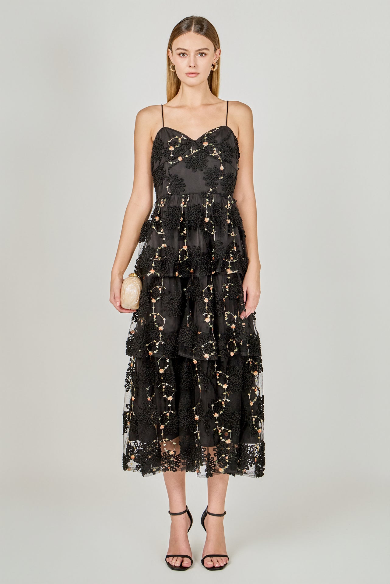 Embroidered Midi Dress