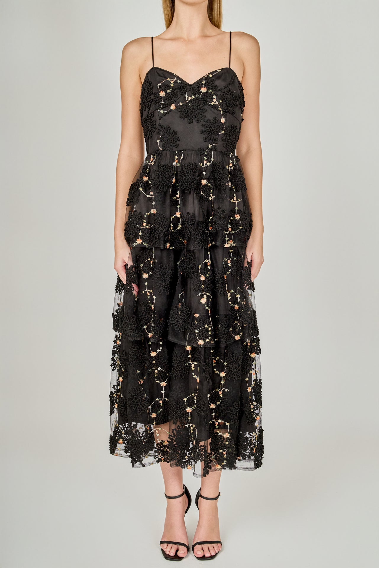 Embroidered Midi Dress