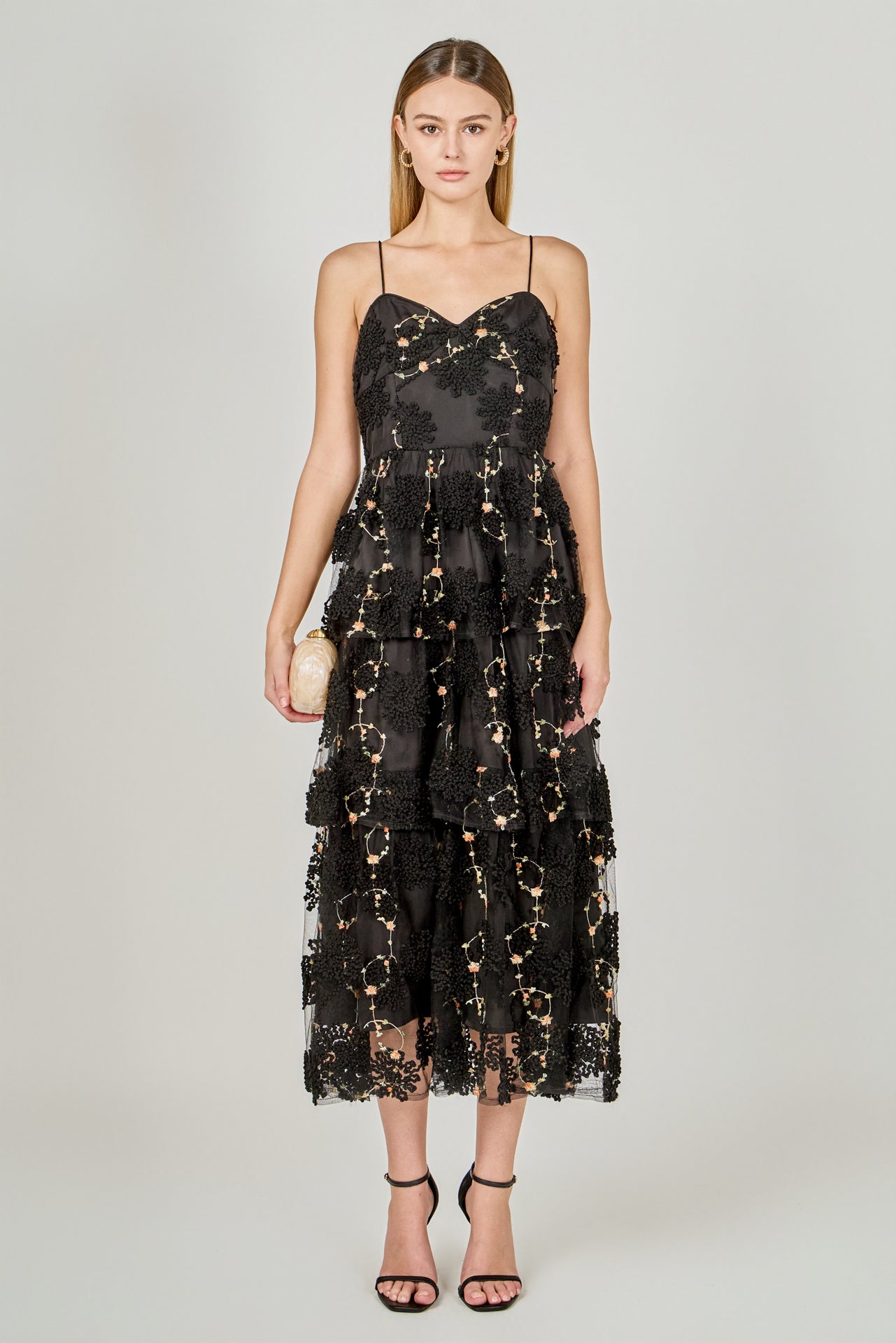 Embroidered Midi Dress