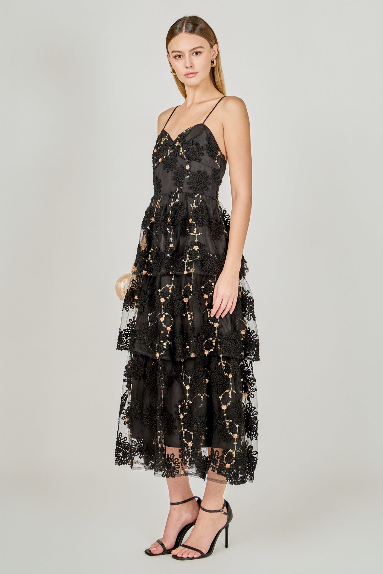 Embroidered Midi Dress