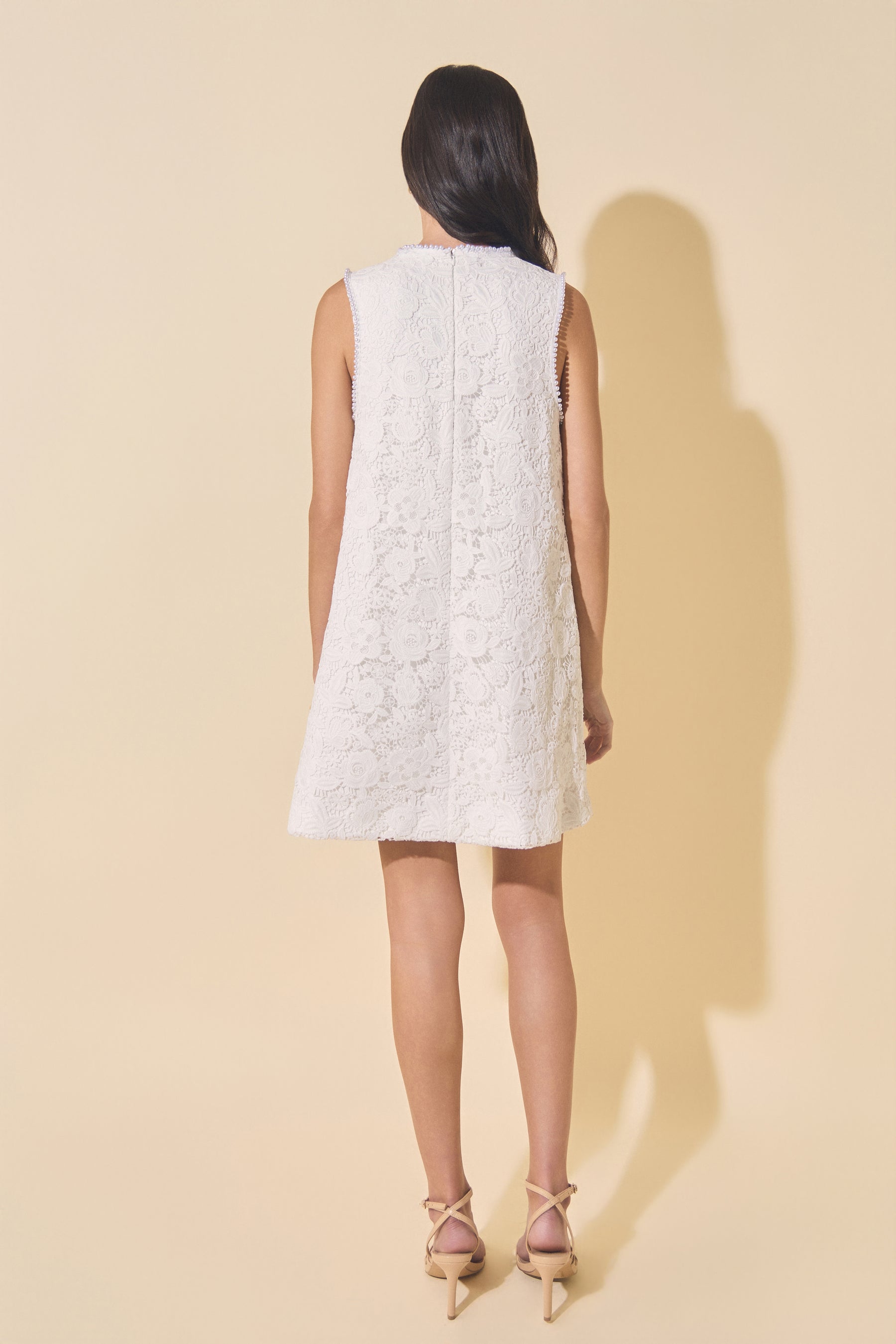 Lace and Pearl Mini Dress