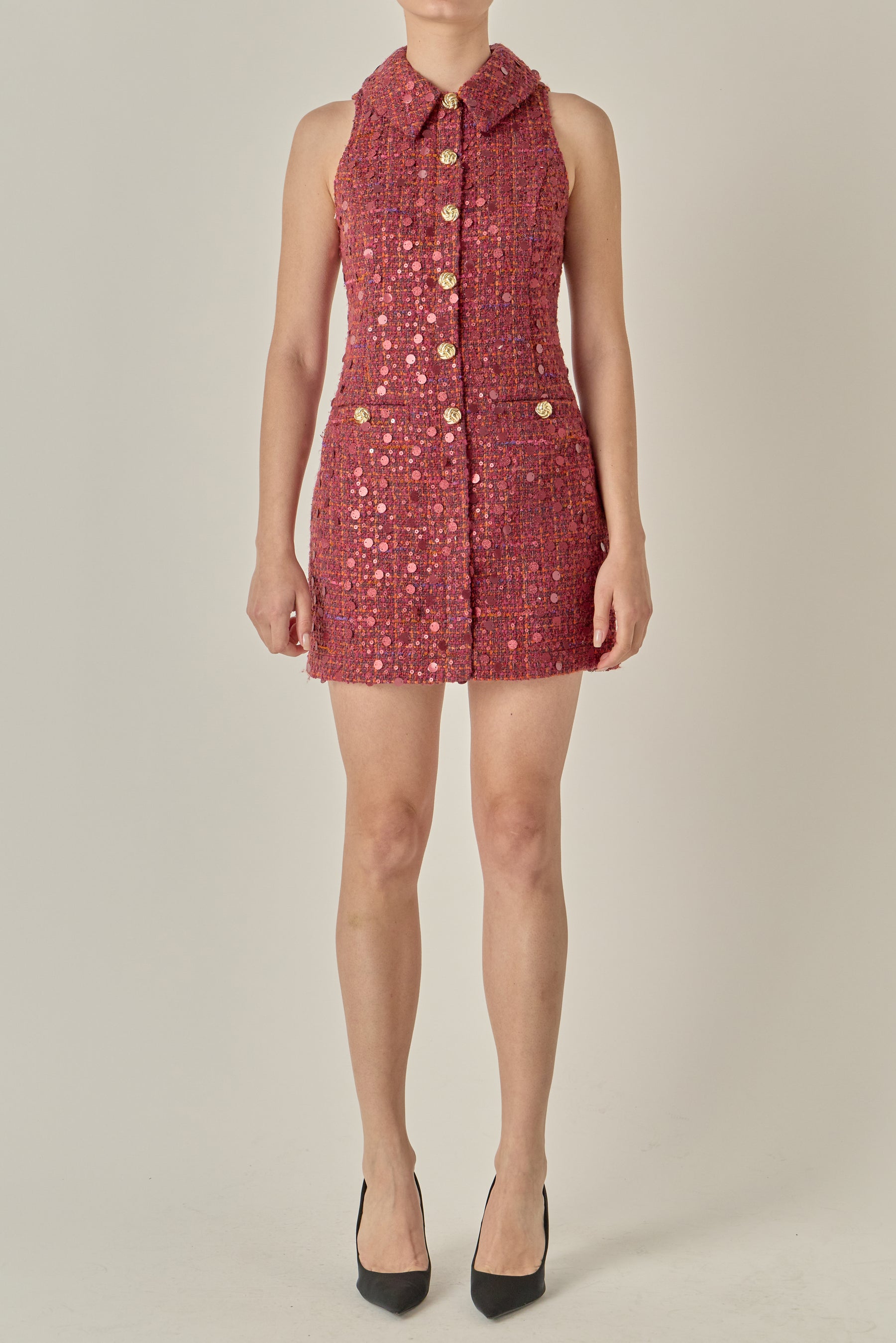 Sequin Bouclé Mini Dress