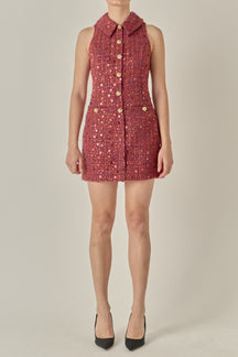 Sequin Bouclé Mini Dress