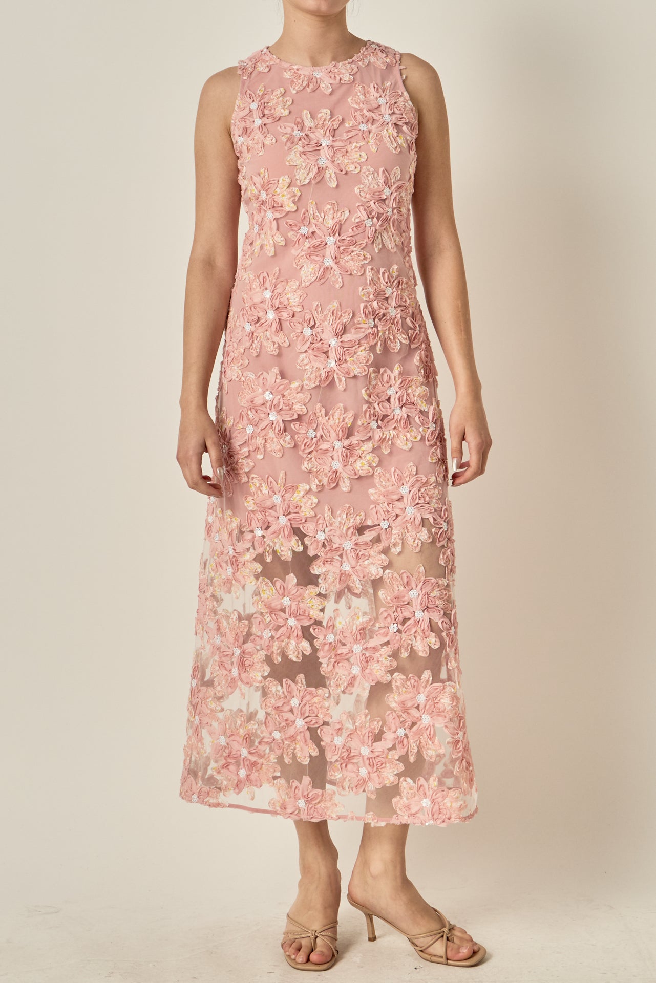 Textured Sleeveless Maxi Dress