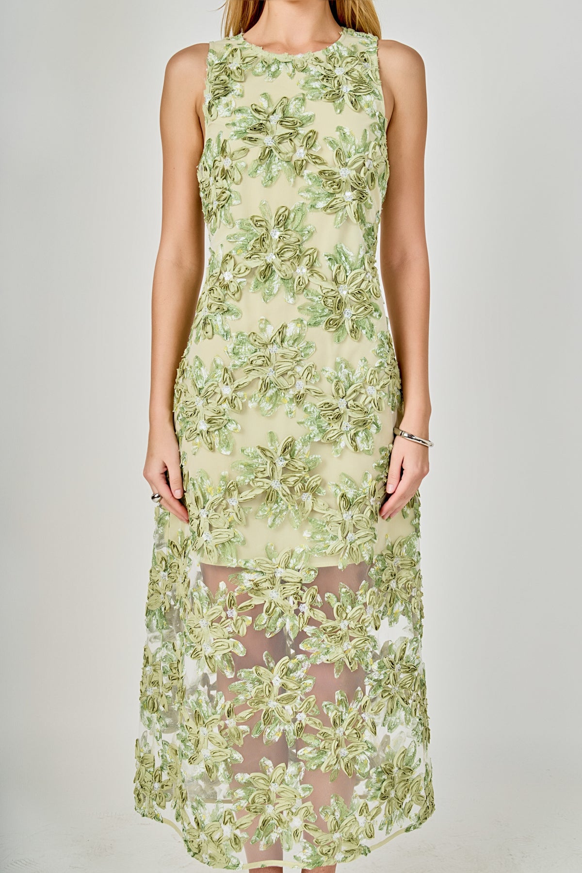 Textured Sleeveless Maxi Dress