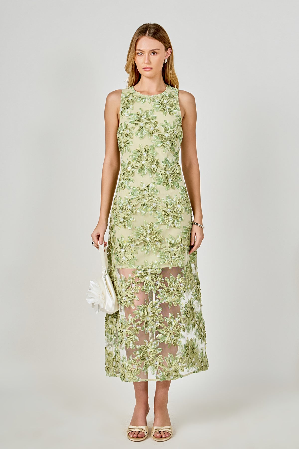 Textured Sleeveless Maxi Dress