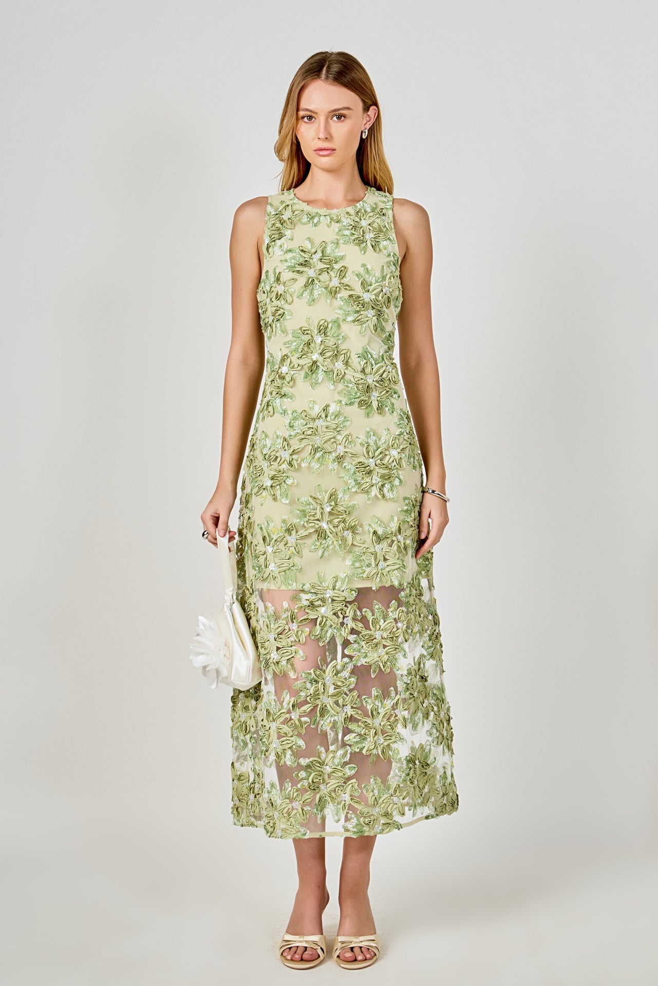 Textured Sleeveless Maxi Dress