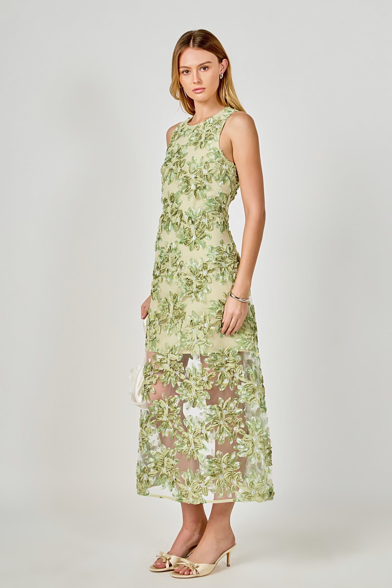 Textured Sleeveless Maxi Dress