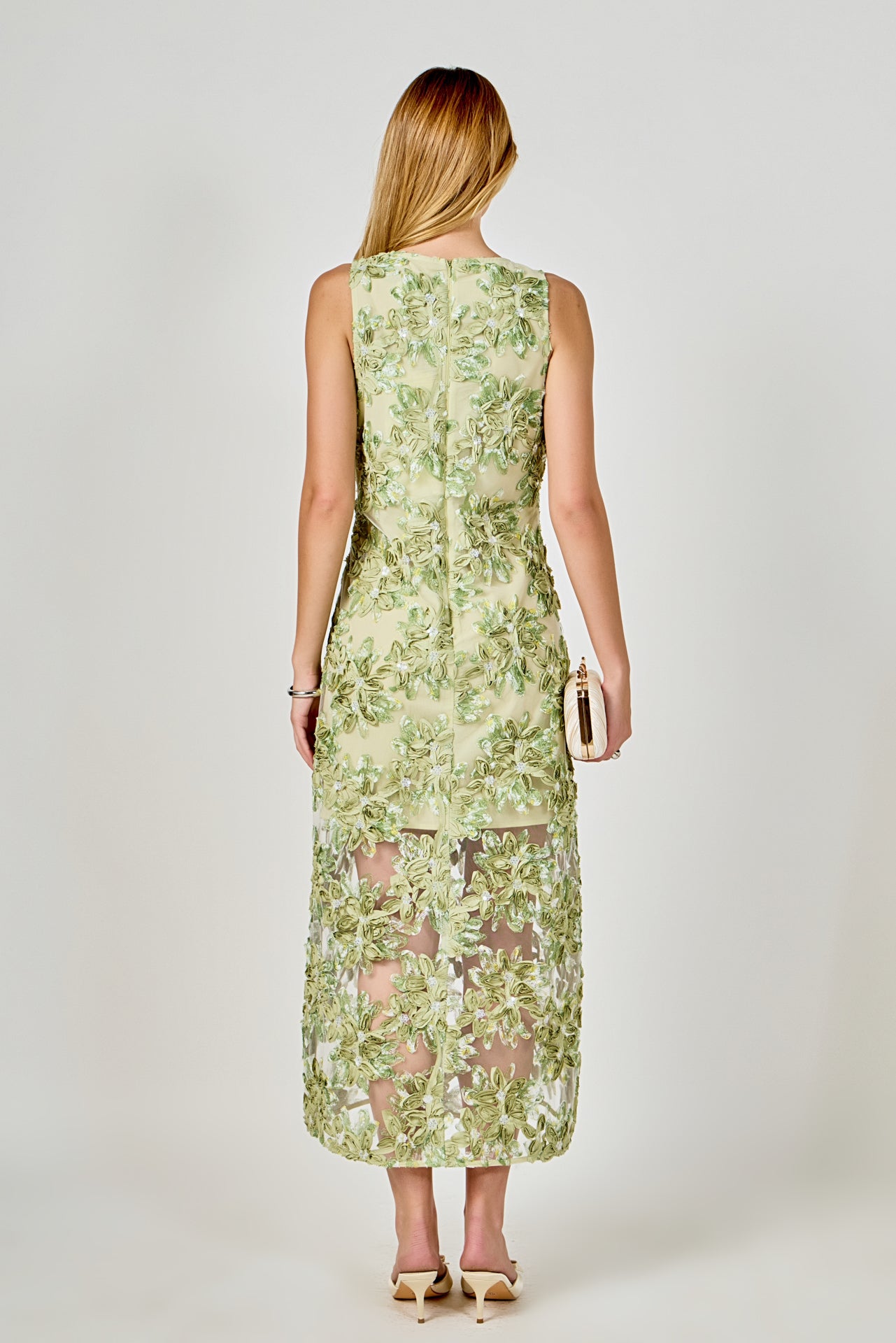 Textured Sleeveless Maxi Dress