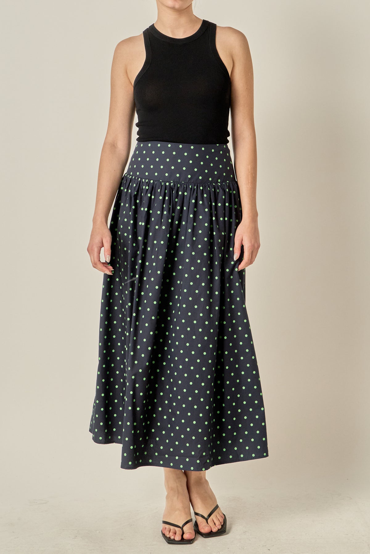 Polka Dot Midi Skirt