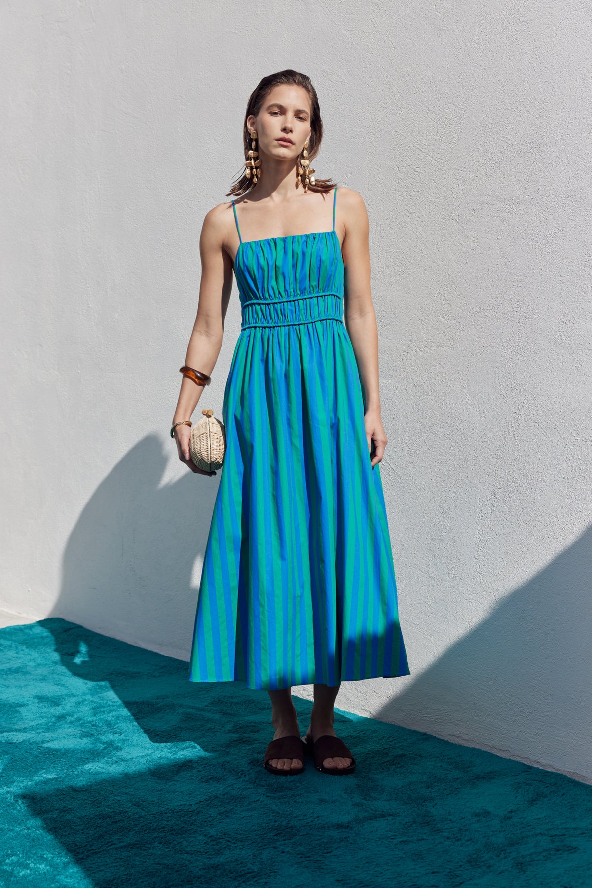Stripe Sleeveless Maxi Dress