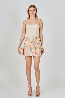 Muliticolor Sequins Mini Skirt