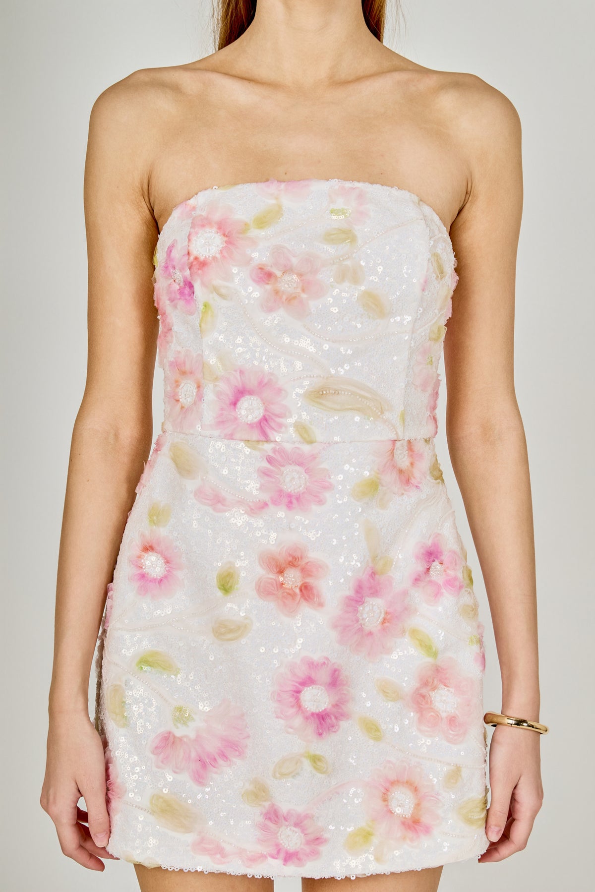 Floral Sequin Lace Mini Dress