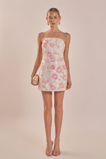 Floral Sequin Lace Mini Dress