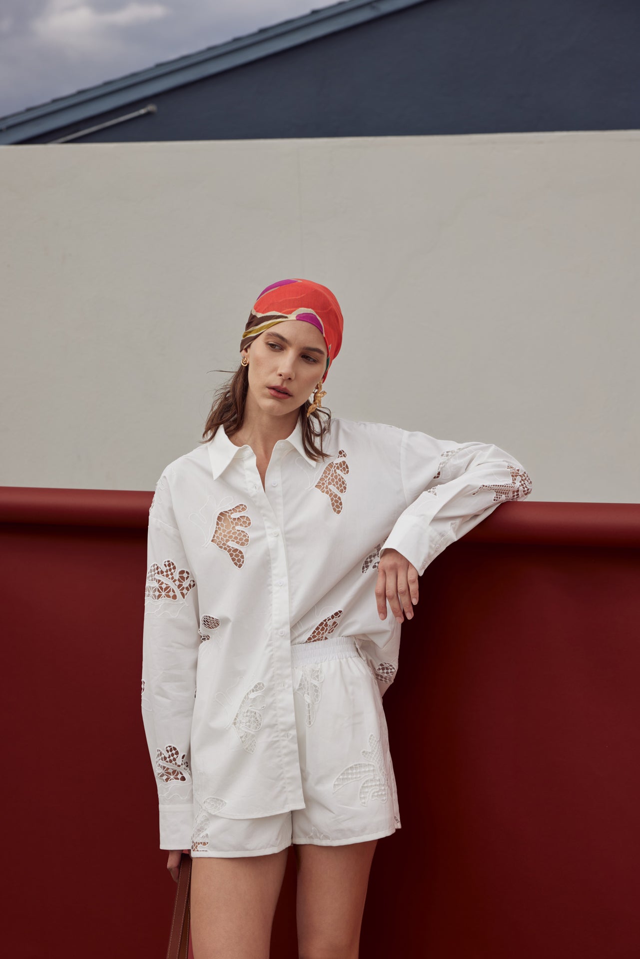 Embroidered Detail Oversize Shirt