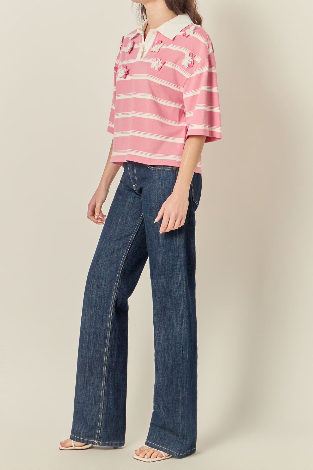 Embellishment Polo Relaxed T-shirt