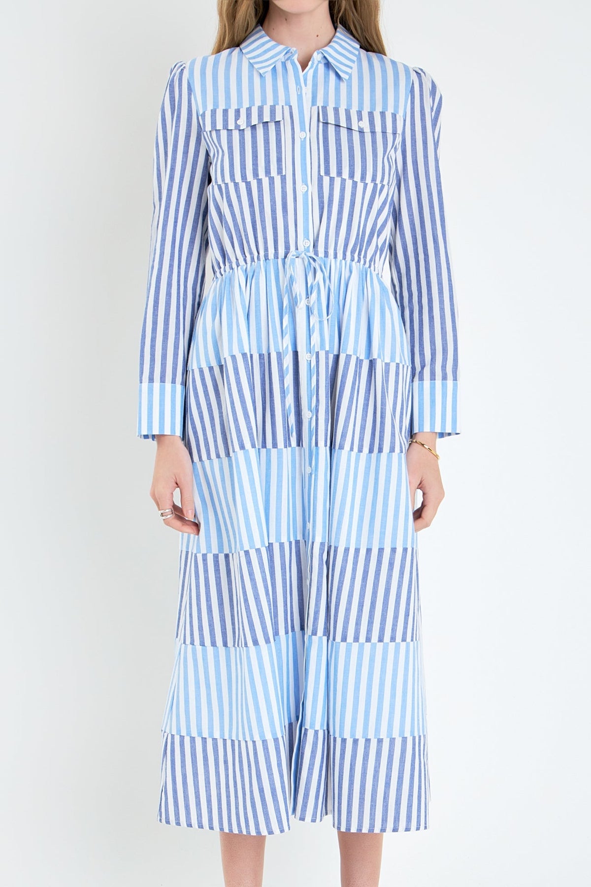 ENGLISH FACTORY - Stripe Block Maxi Dress - DRESSES available at Objectrare