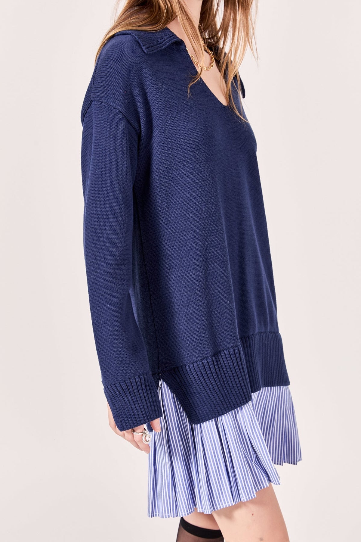 ENGLISH FACTORY - Mixed Media Pleated Mini Dress - DRESSES available at Objectrare