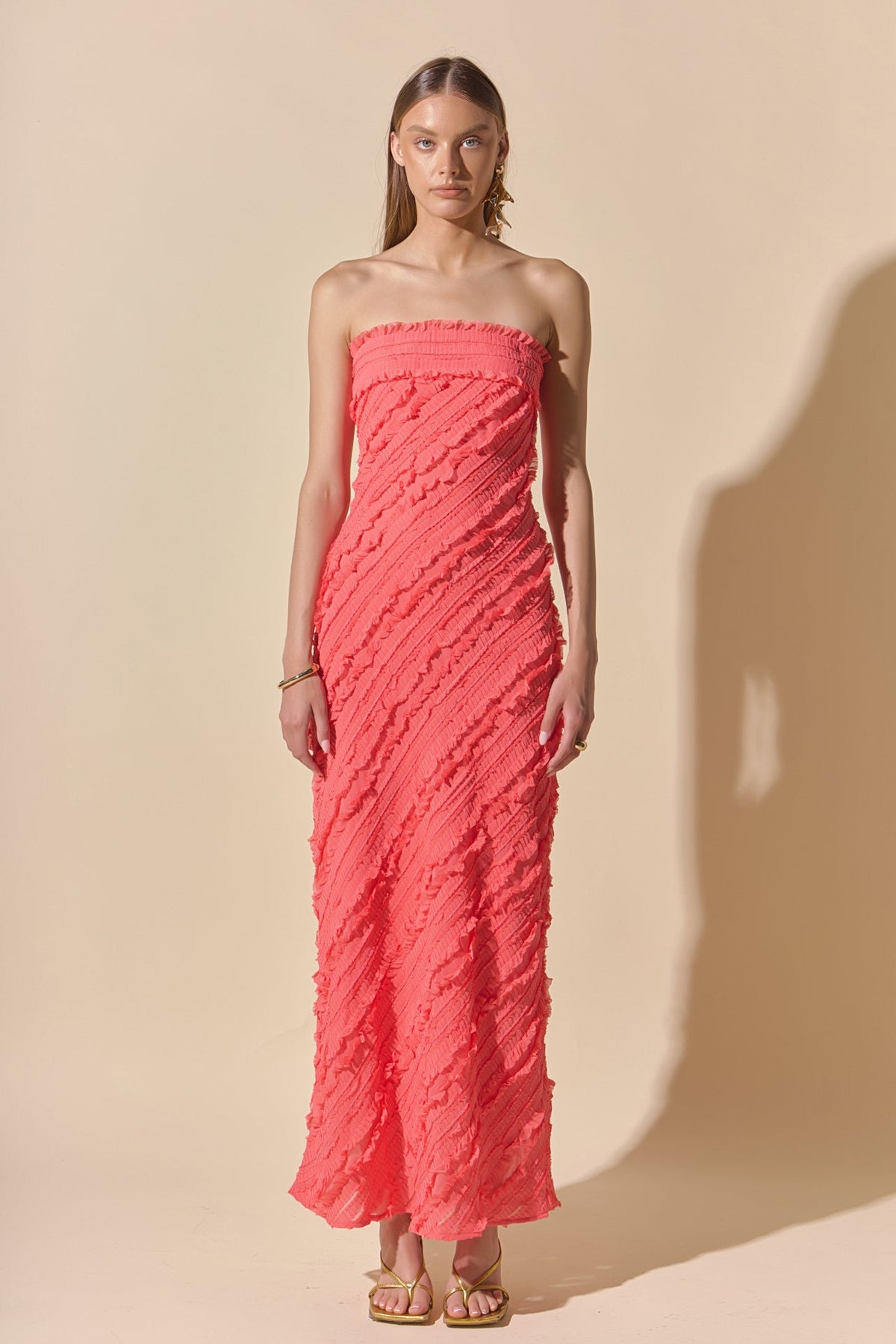 Juliette Strapless Ruffled Maxi Dress