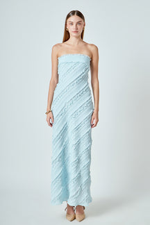 Strapless Ruffled Maxi Dress