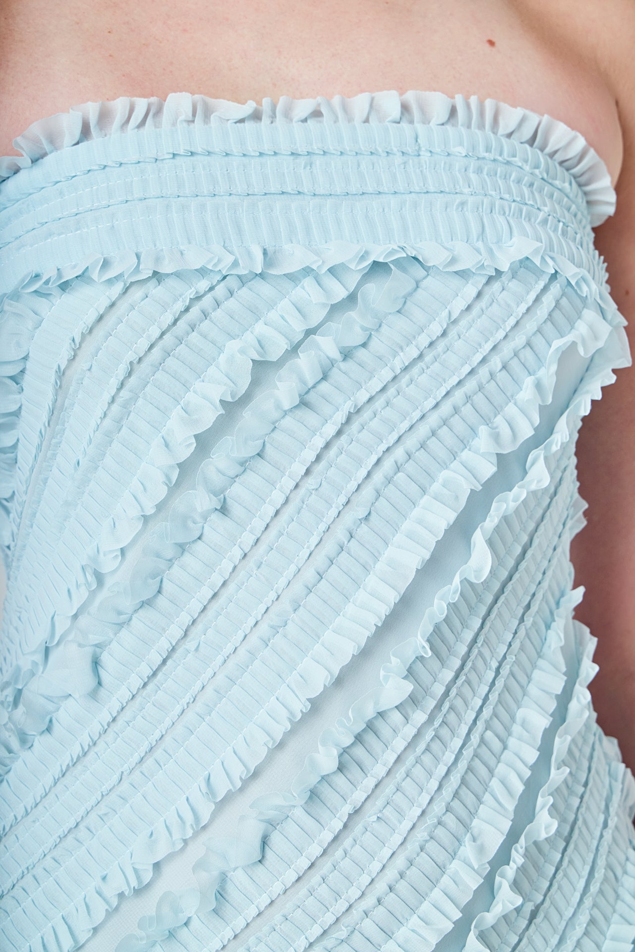 Strapless Ruffled Maxi Dress