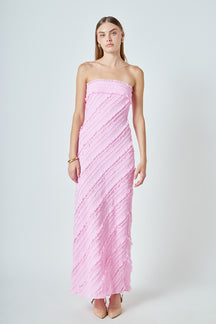 Strapless Ruffled Maxi Dress
