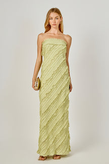 Strapless Ruffled Maxi Dress