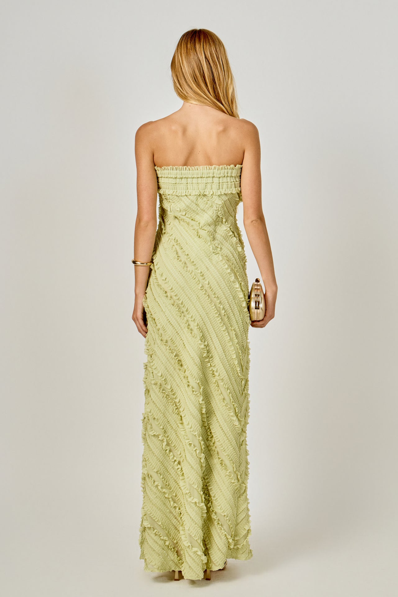 Strapless Ruffled Maxi Dress