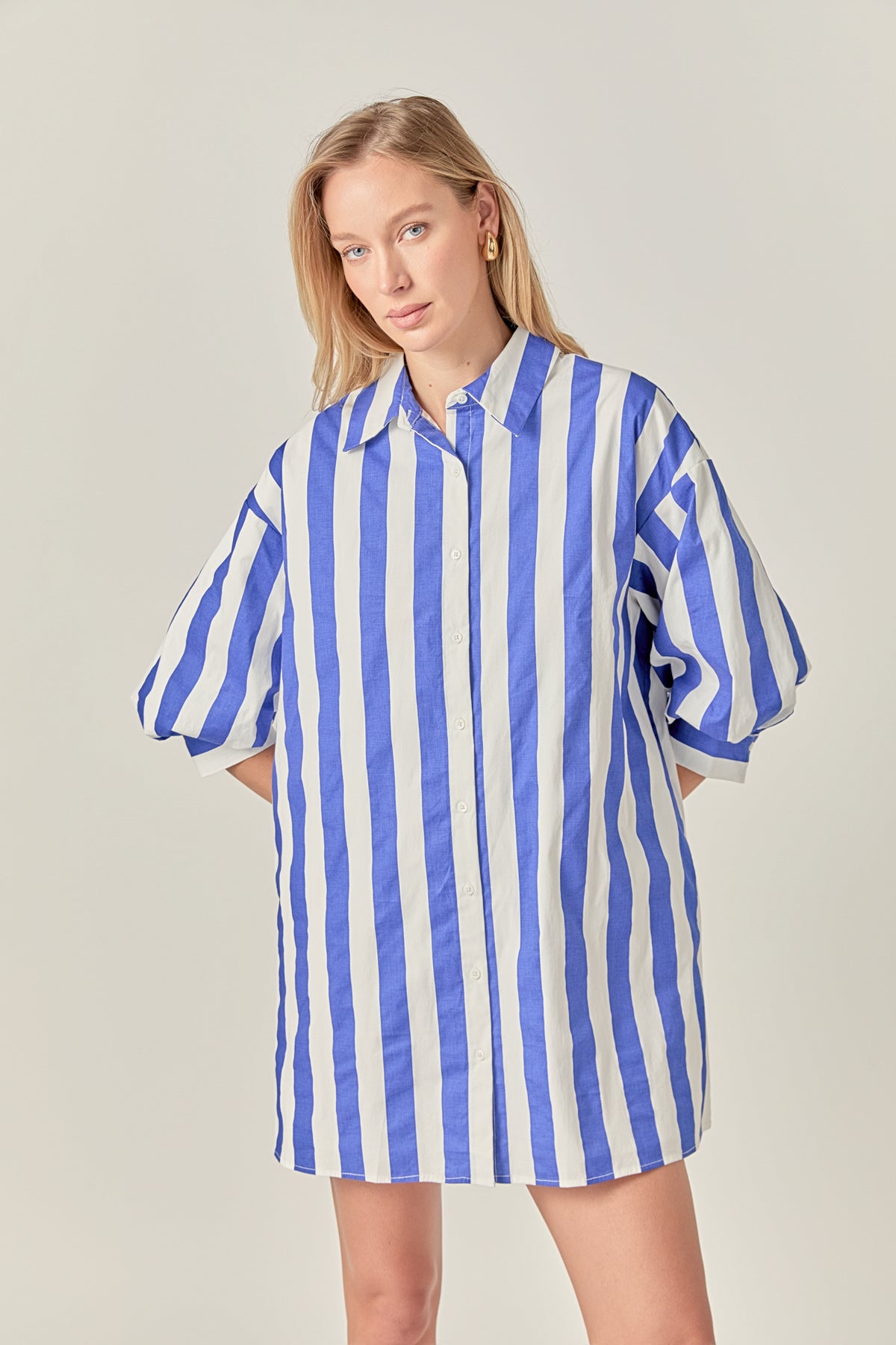 Big Stripe Shirt Dress