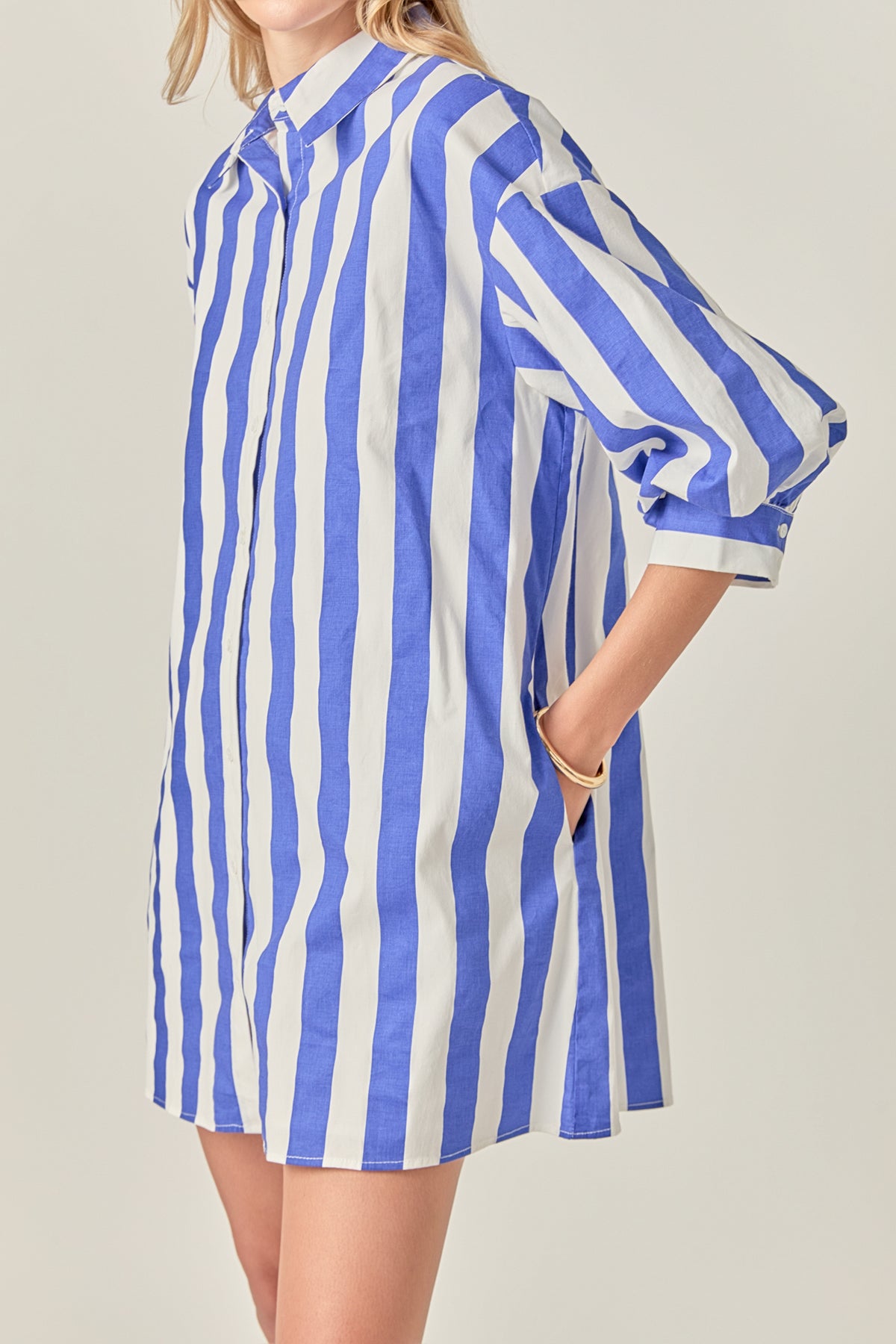 Big Stripe Shirt Dress