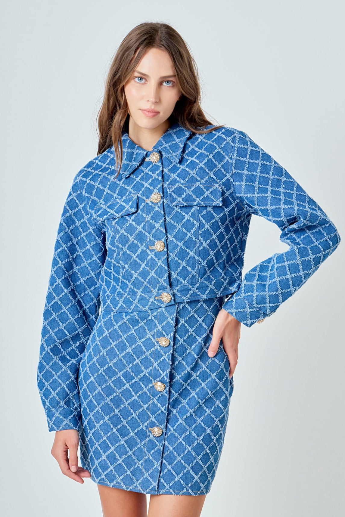 Distressed Cropped Denim Jacket