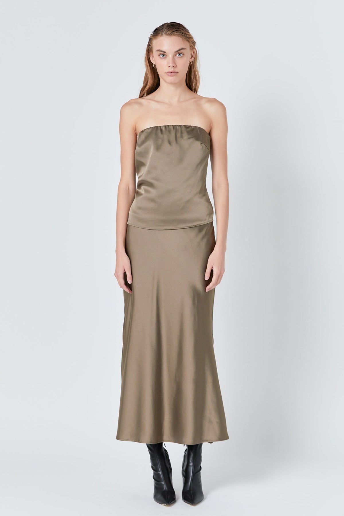 ENDLESS ROSE - Satin Strapless Top - TOPS available at Objectrare