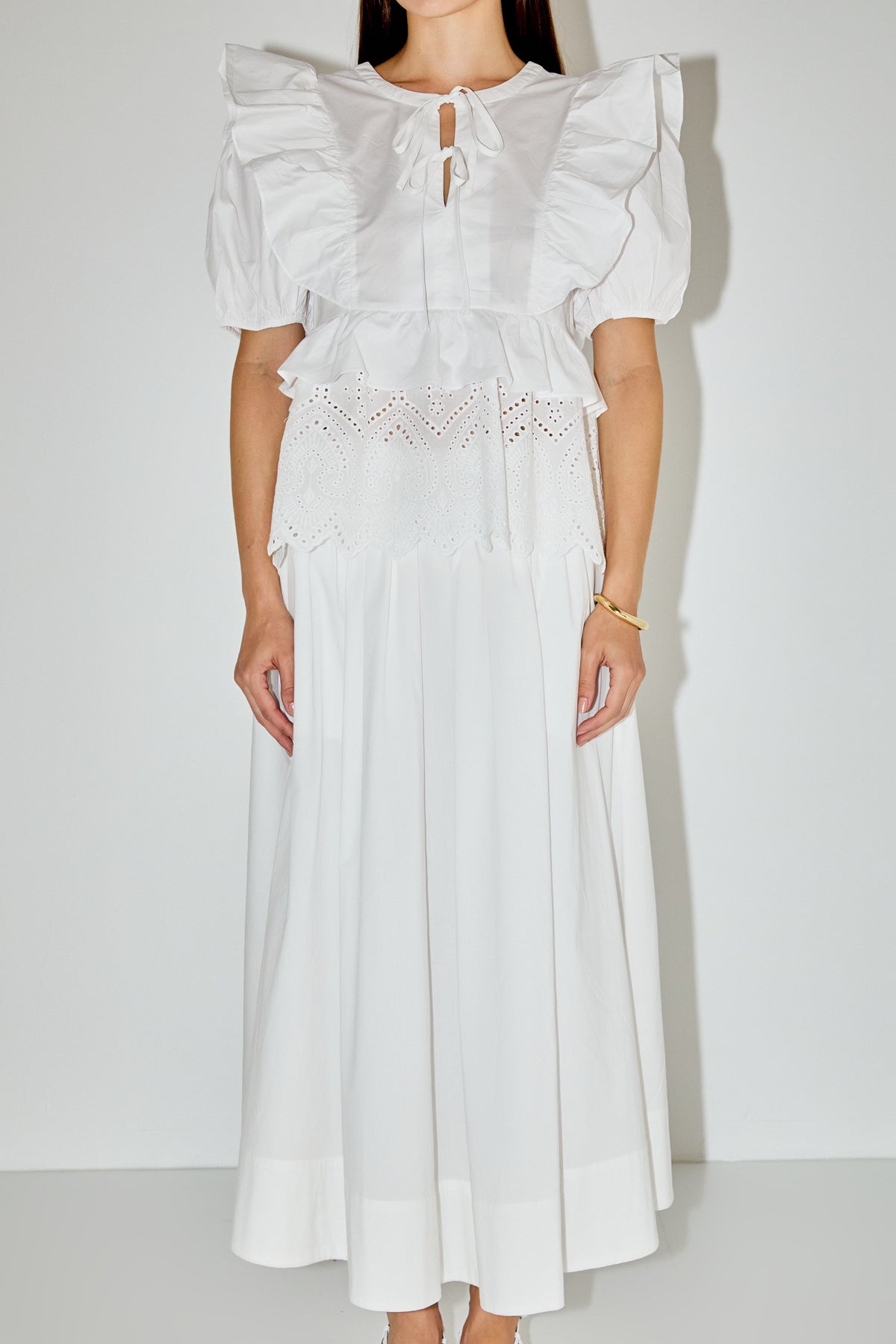Cotton Eyelet Blouse Top