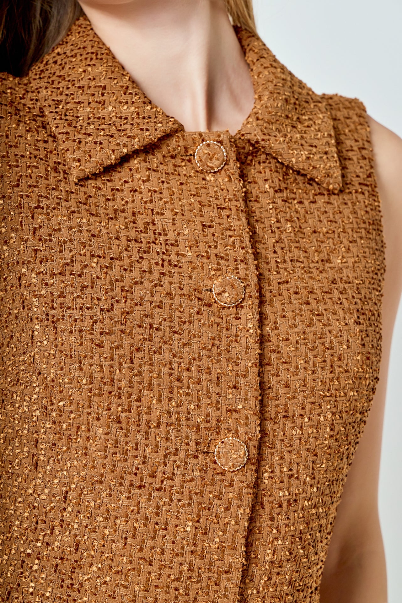 Tweed Collared Mini Dress