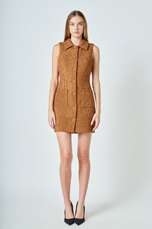 Tweed Collared Mini Dress