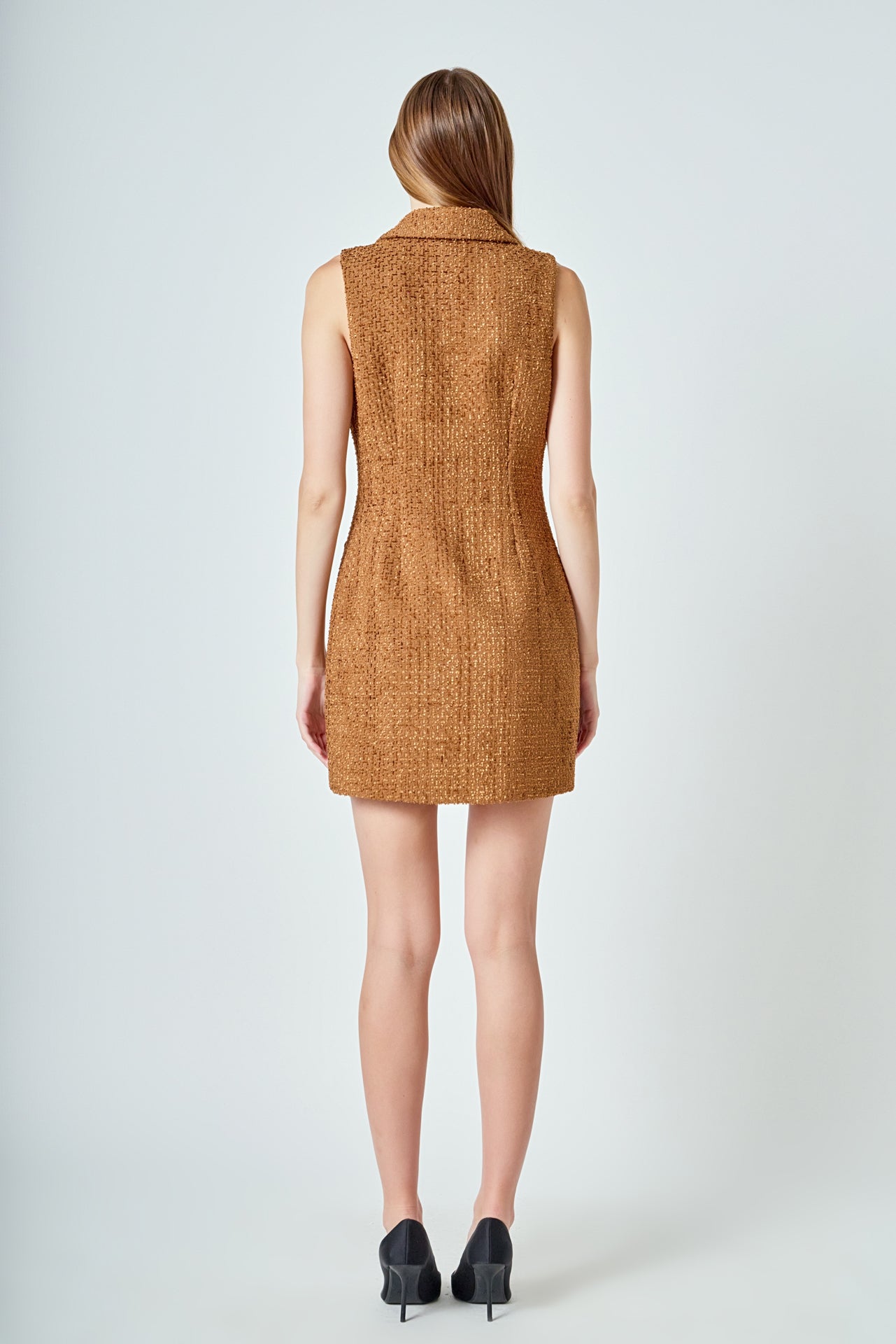 Tweed Collared Mini Dress