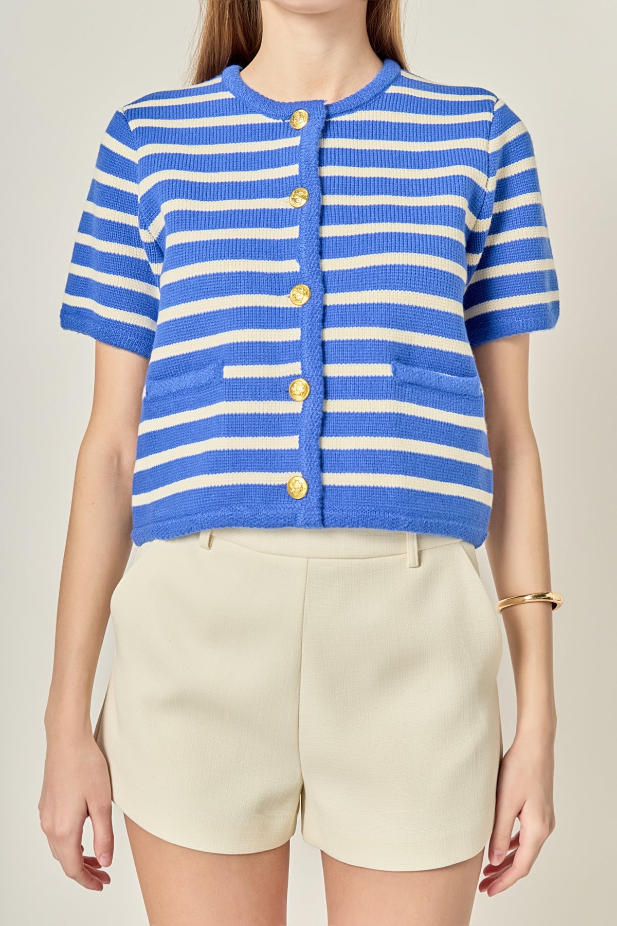 Knit Striped Sweater Cardigan