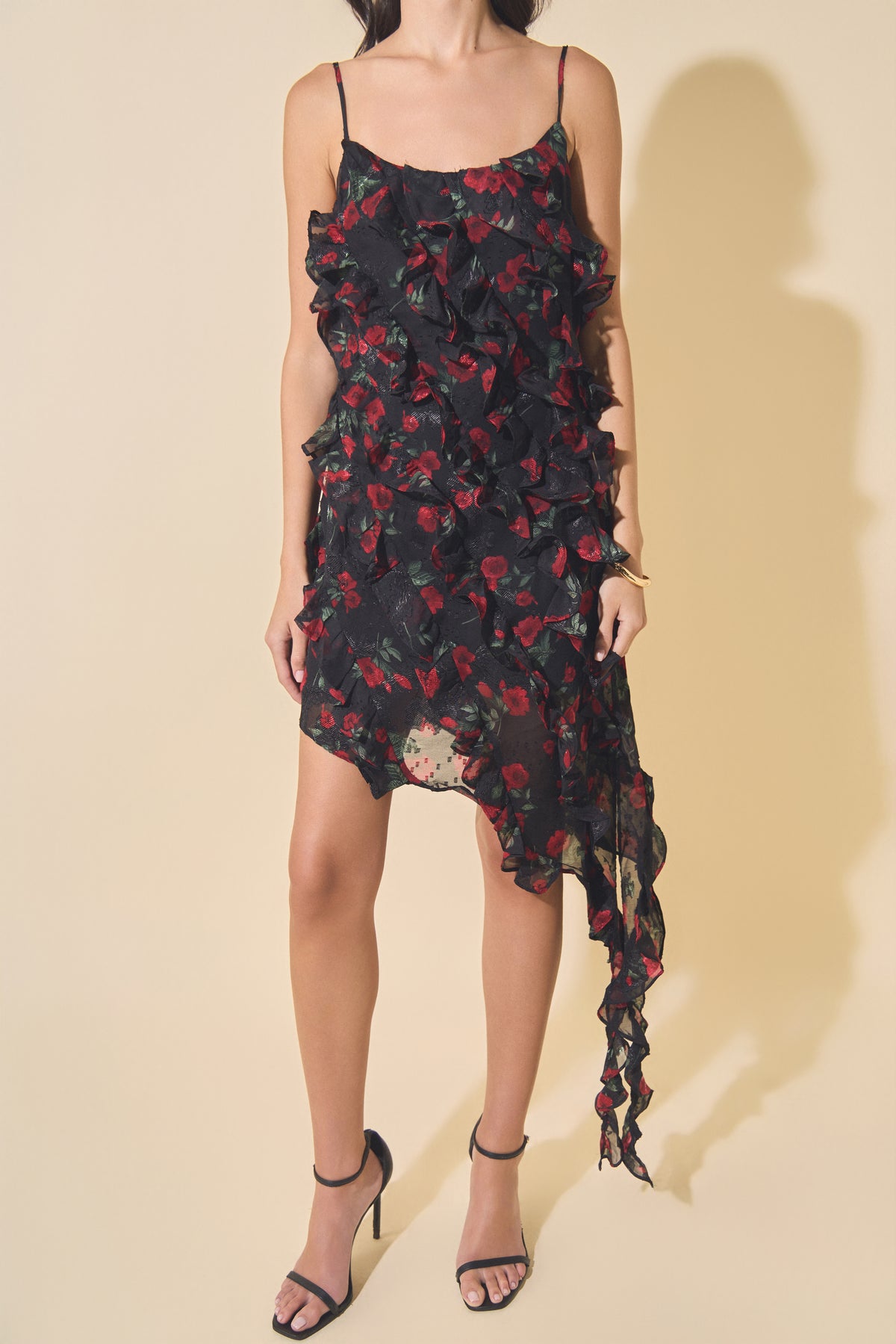 Print Ruffled Maxi Dress